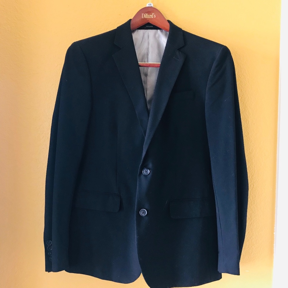 jf j.ferrar slim fit men's 40R black suit blazer - EUC
